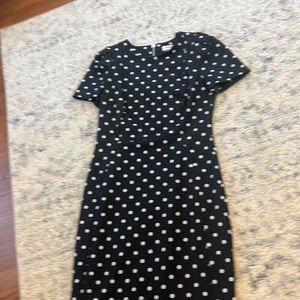 Black polka dot dress